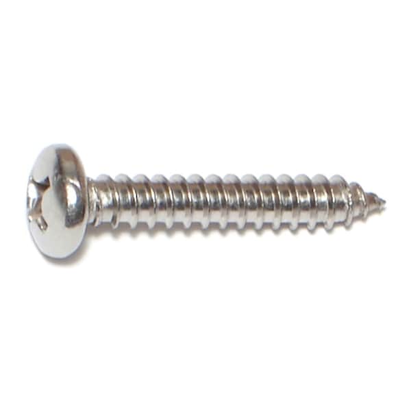 Midwest Fastener Sheet Metal Screw, #12 x 1-1/4 in, 18-8 Stainless Steel Pan Head Phillips Drive, 12 PK 77665 - main